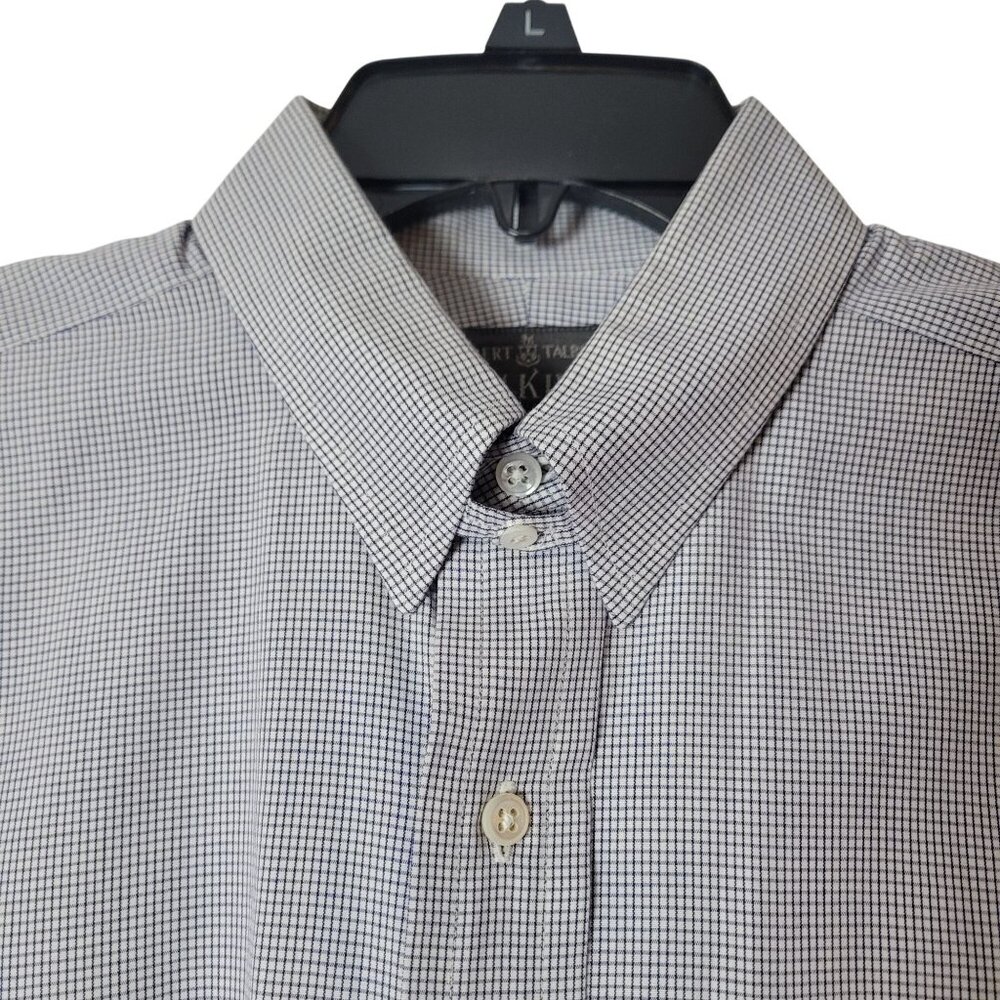 Robert Talbott Wm King Dress Shirt Micro Gingham Check Button Down - Picture 6 of 14